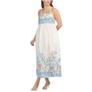 BELLAMBRA Made In Italy Ruched Bodice Maxi Dress With Spaghetti Straps